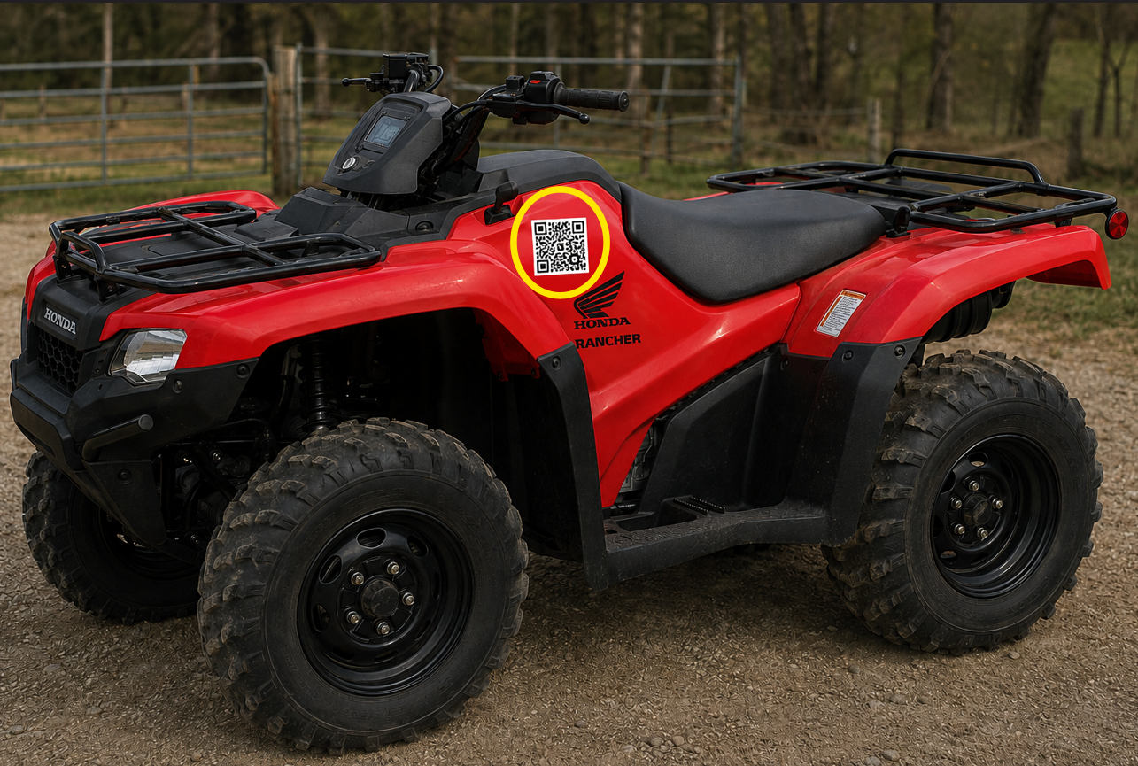 QR code ATV/UTV placement
